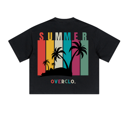 Oversized Cropped T-Shirt(SUMMER “Black”)